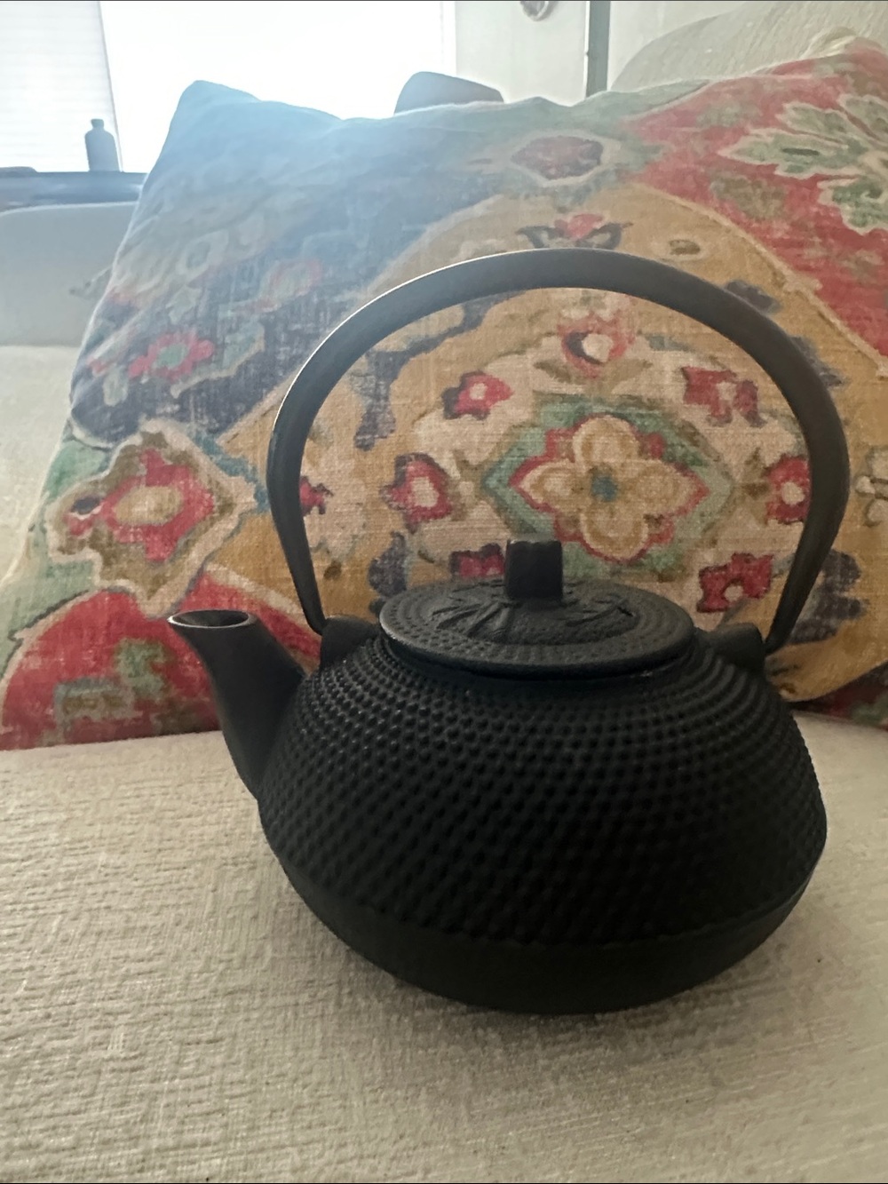 Black Cast Iron Teapot with Handle - Classic Japanese Style